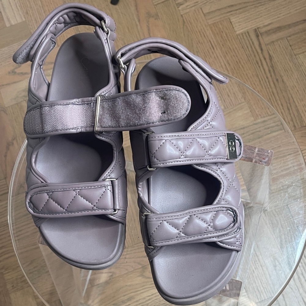 Calia grey/purple Sandals with Velcro Sz 9 adjustable width/length. Gently worn